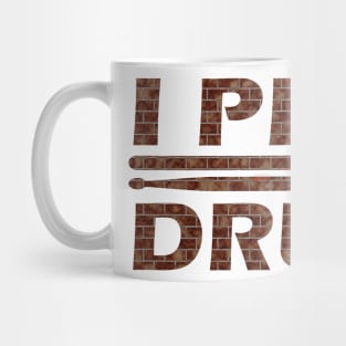 I Play Drums - Brick wall with grapffiti Mug